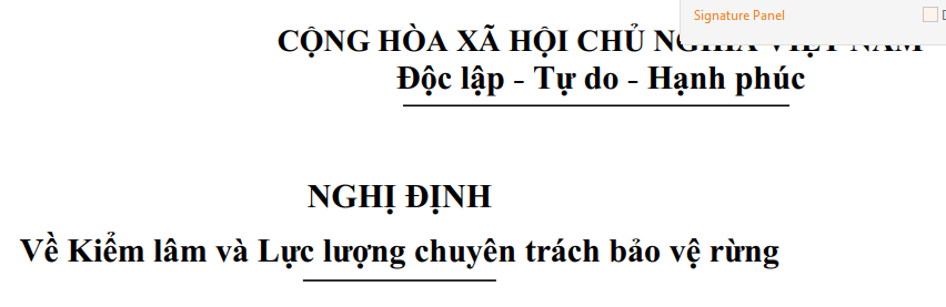 Nghị định Về Kiểm lâm và Lực lượng chuyên trách bảo vệ rừng